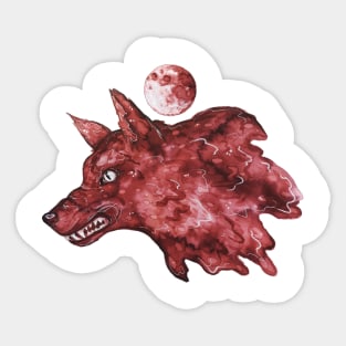 Moon wakes the wolf Sticker